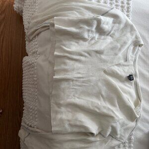 White Long Sleeve Crop Top - Urban Outfitters